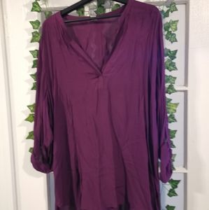 🆕 Split Neck Tab Roll-Sleeve Blouse - Old Navy